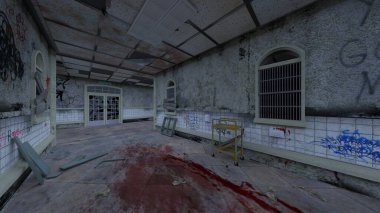 Terk edilmiş hastanenin 3D canlandırması