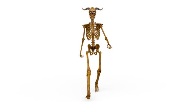 Darstellung Eines Wandelnden Skeletts — Stockvideo