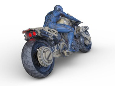 3D rendering of a cyber man rider