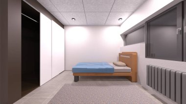 Yatak odasının 3D rendering