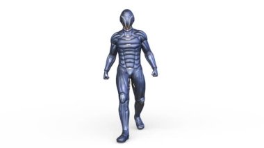 Yürüyen bir siber adamın 3 boyutlu canlandırması