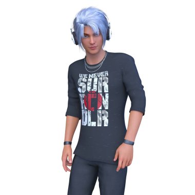 Kulaklıklı bir adamın 3D görüntüsü