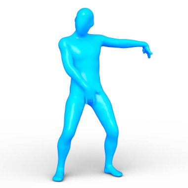 Poz veren bir adamın 3B görüntüsü