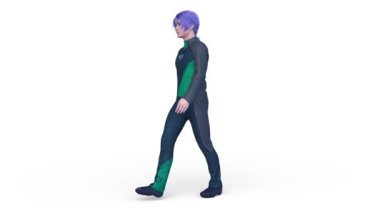 Yürüyen bir siber adamın 3 boyutlu canlandırması