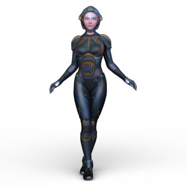 Bir siber kadının 3 boyutlu canlandırması