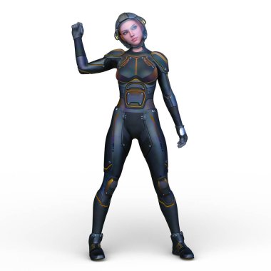 Bir siber kadının 3 boyutlu canlandırması