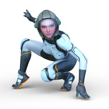 Bir siber kadının 3 boyutlu canlandırması