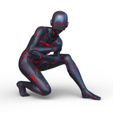 Dişi bir sayborgun 3D canlandırması