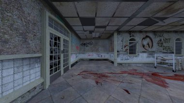 Terk edilmiş hastanenin 3D canlandırması