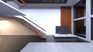 Stüdyonun çatı katlı 3D görüntülemesi