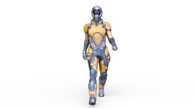 Yürüyen bir siber adamın 3 boyutlu canlandırması