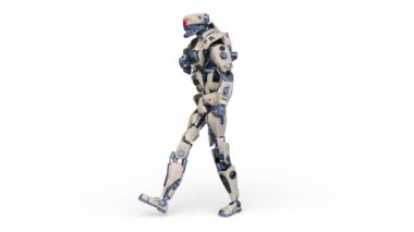 Yürüyen bir robotun 3 boyutlu canlandırması