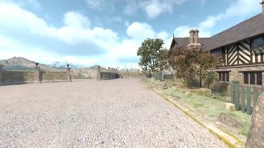 Zirvede taş evin 3 boyutlu canlandırması