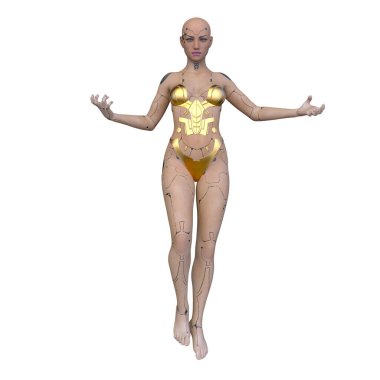Dişi bir sayborgun 3D canlandırması