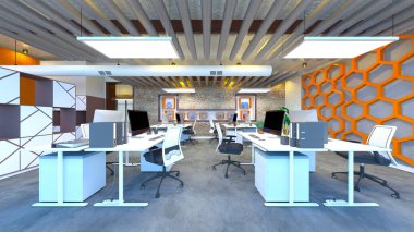 Ofis alanının 3B görüntülemesi