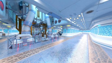 İçerideki uzay aracının 3B görüntülemesi