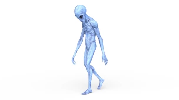 3D渲染一个面朝下行走的外星人 — 图库视频影像