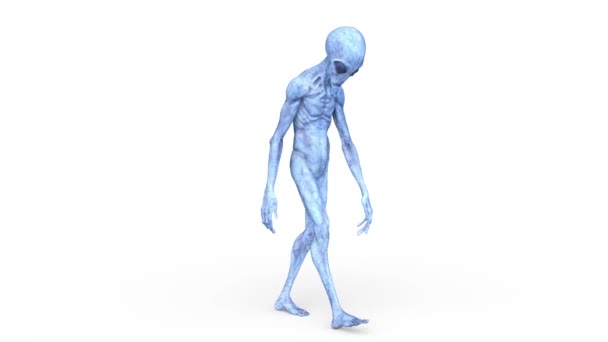 3D渲染一个面朝下行走的外星人 — 图库视频影像