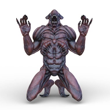 bir uzaylı 3D render