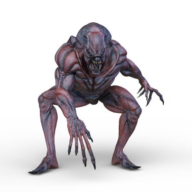 bir uzaylı 3D render