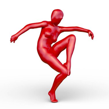 Poz veren bir kadının 3B görüntüsü