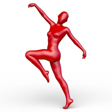 Poz veren bir kadının 3B görüntüsü