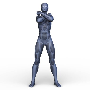 Dişi bir sayborgun 3D canlandırması