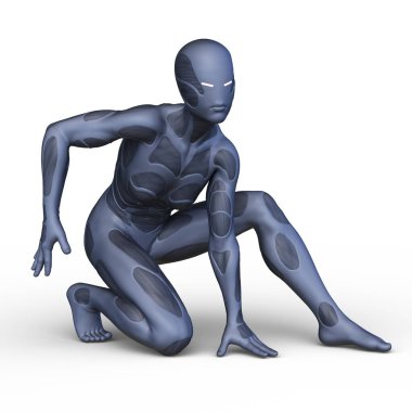 Dişi bir sayborgun 3D canlandırması