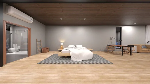 3D rendering of the private room with night view