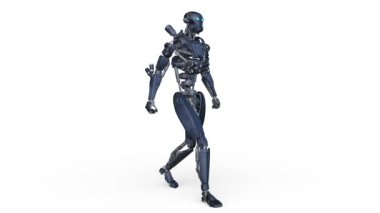 Yürüyen bir robotun 3 boyutlu canlandırması