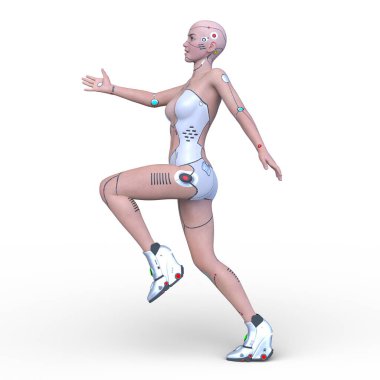 Dişi bir sayborgun 3D canlandırması