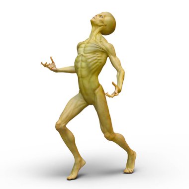 bir uzaylı 3D render