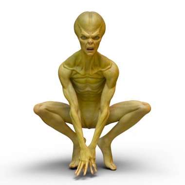 3D rendering of an alien clipart