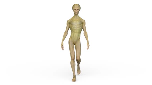 Rendering Walking Male Alien — Video Stock