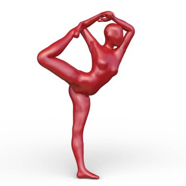 Poz veren bir kadının 3B görüntüsü