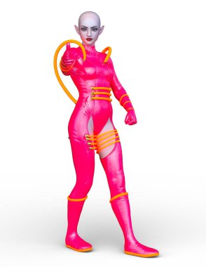 Dişi bir sayborgun 3D canlandırması