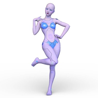 Dişi bir sayborgun 3D canlandırması