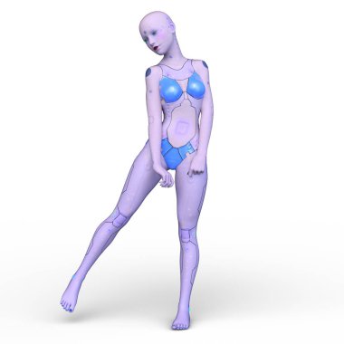 Dişi bir sayborgun 3D canlandırması