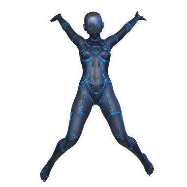 Dişi bir sayborgun 3D canlandırması