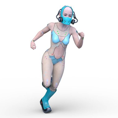 Dişi bir sayborgun 3D canlandırması