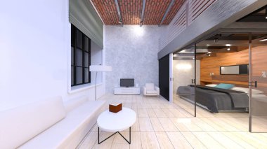 Gece görüşlü özel odanın 3D görüntüsü