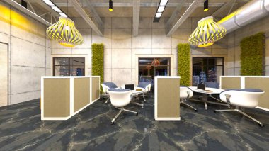 Ofis alanının 3B görüntülemesi