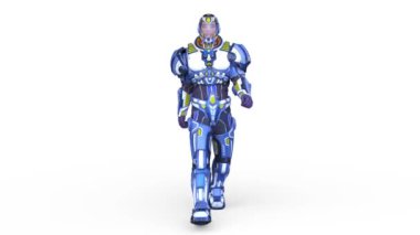 Yürüyen bir siber adamın 3 boyutlu canlandırması