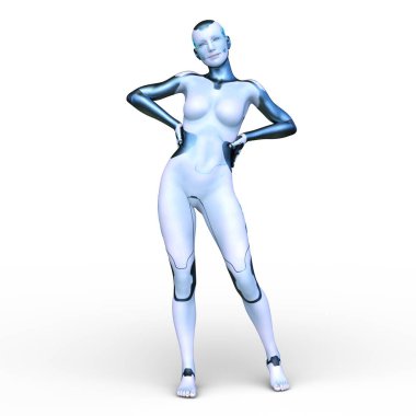 Dişi bir sayborgun 3D canlandırması