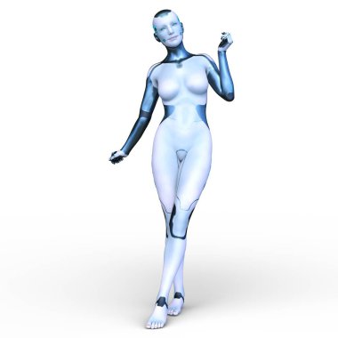 Dişi bir sayborgun 3D canlandırması