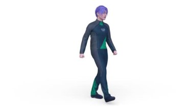 Yürüyen bir siber adamın 3 boyutlu canlandırması