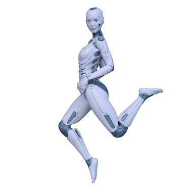 Dişi bir sayborgun 3D canlandırması