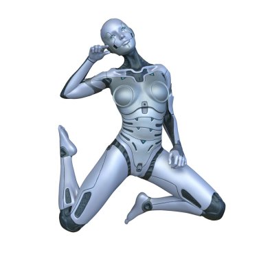 Dişi bir sayborgun 3D canlandırması