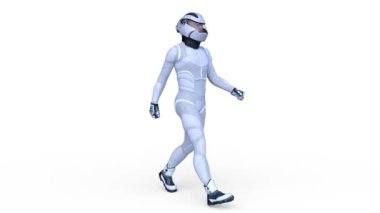 Yürüyen bir siber adamın 3 boyutlu canlandırması