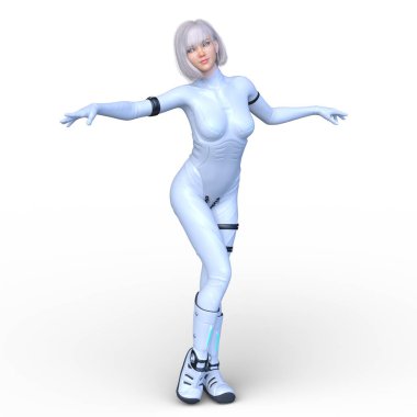 Bir siber kadının 3 boyutlu canlandırması